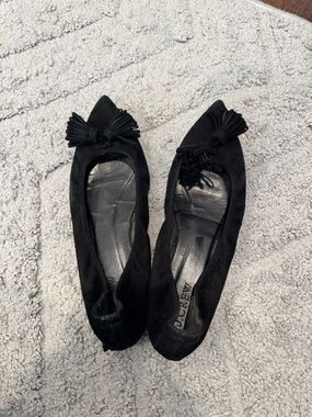 JCrew Lottie Tassel Flats in Suede Size 7 G7818 Black